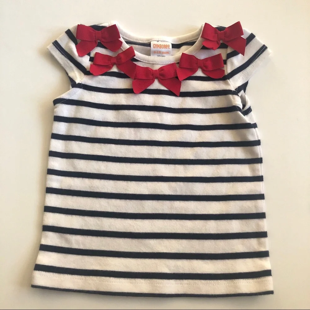 Gymboree Striped Bow Collar Tee